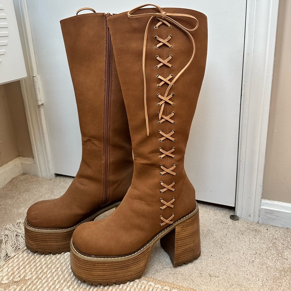 Brown Platform Boots